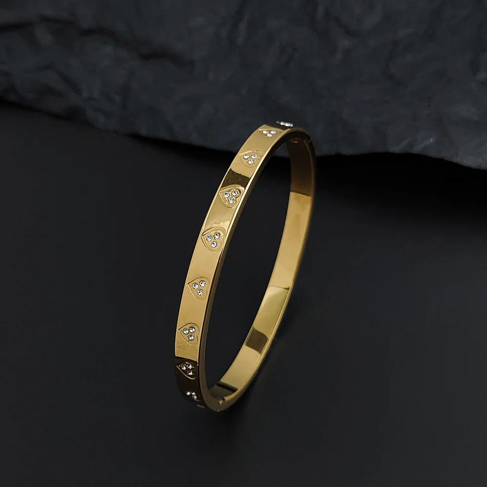 

New zircon love O-shaped buckle women's bracelet, high-quality waterproof metal jewelry, wedding party gift