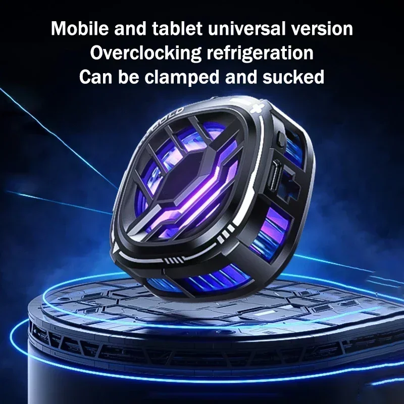 

X76Pro Mobile Phone Cooler Semiconductor Cooling Fan Radiator Frozen Magnetic Back Clip 2 IN 1 Heat Sink for iPhone Android PUBG