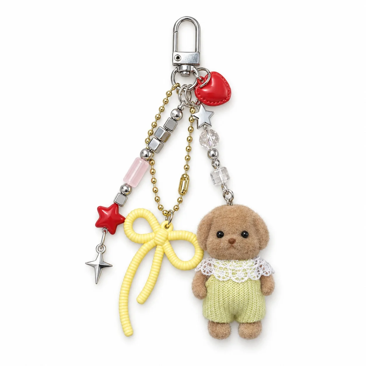Cute Beads Calico Critters Cat Babies Y2K Beaded Keychain Handmade Bag Charm Pendant for Backpack Airpods Keyring Aesthetic Gift