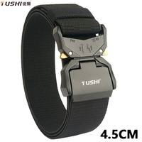 TUSHI New Stretch Military Tactical Belt For Men Quick Release Buckle Strong Real Nylon Unisex Elastic Belt Overalls Work Belt