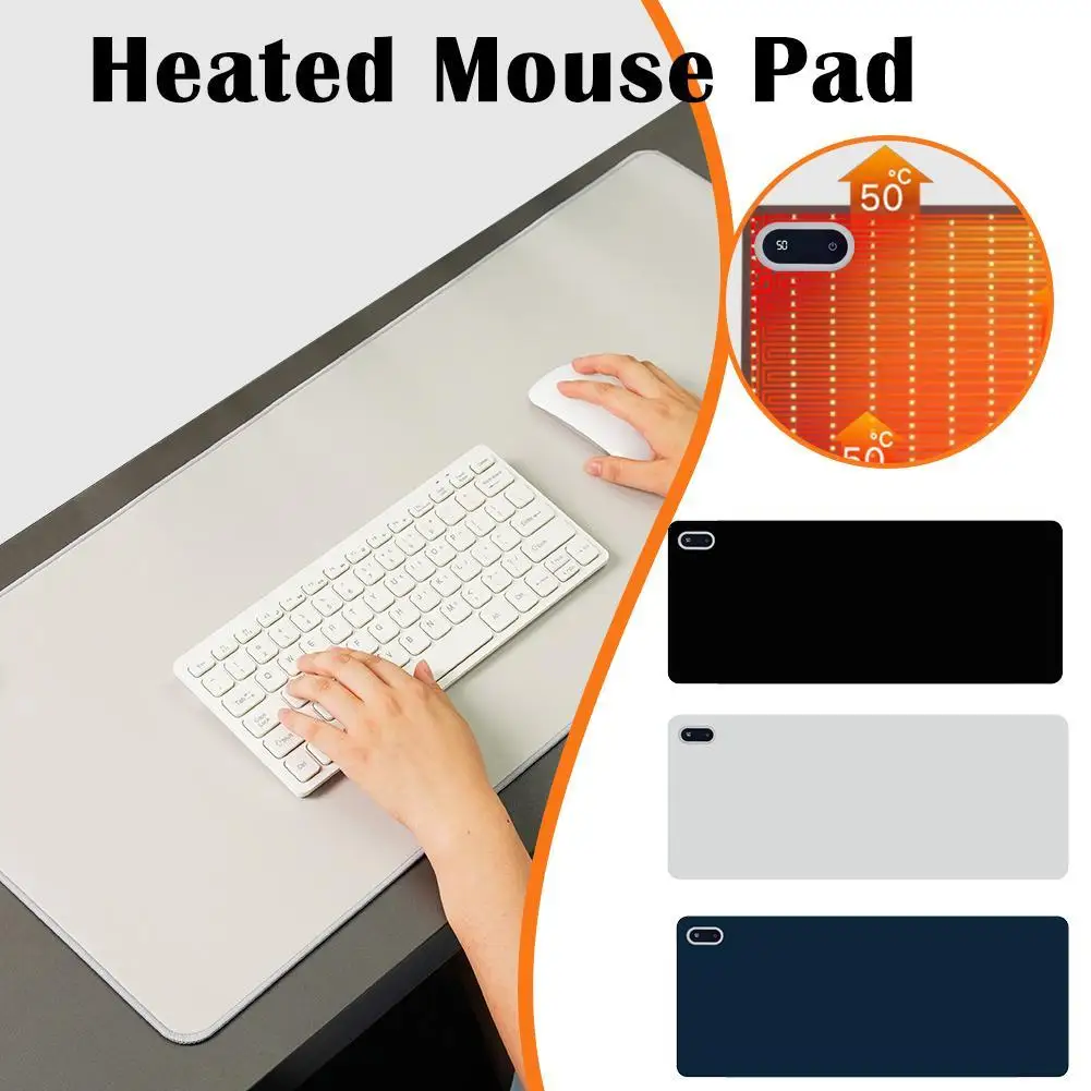 

5 ADJUSTABLE HEAT SETTINGS Heated Mouse Pad Office Computer Heating Desk Pad Dormitory Student Homework Warm Hand Pad