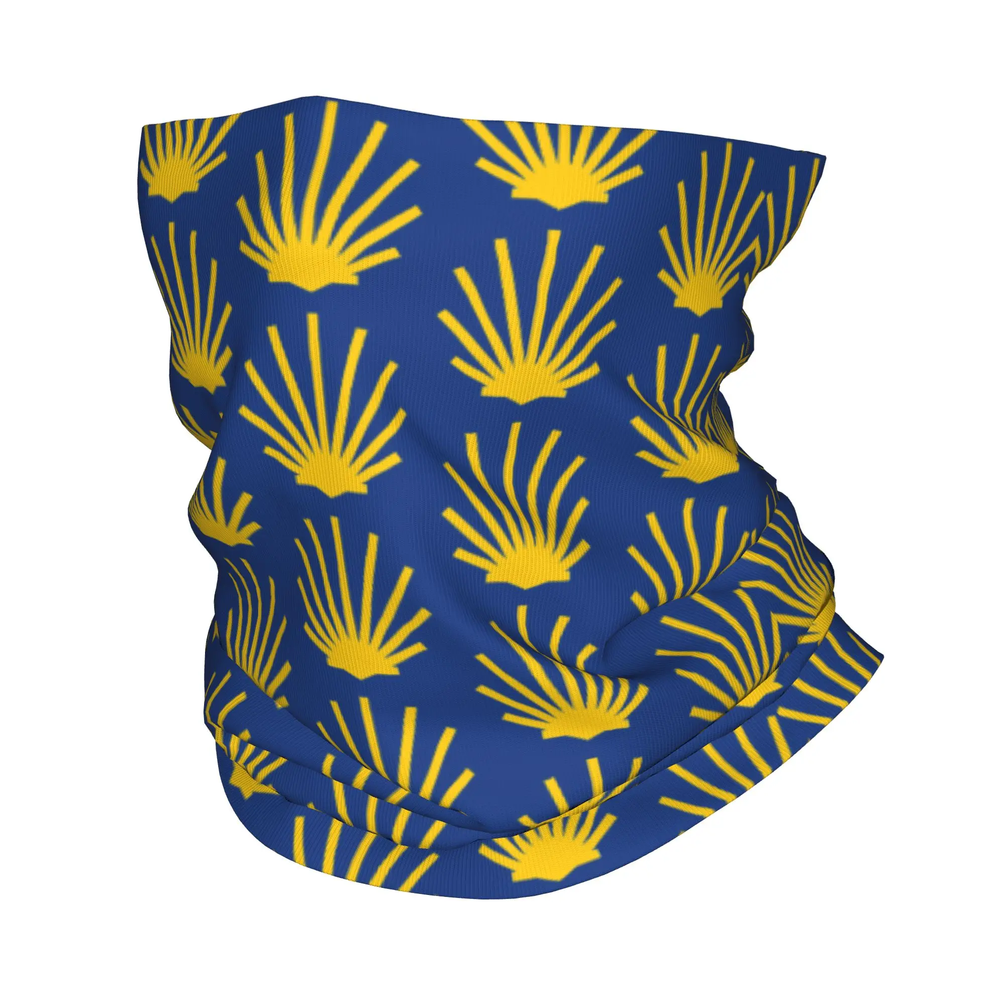 Pañuelo para el Cuello Camino De Santiago con Estampado de Conchas, Tipo Máscara con Protección Solar, Bufanda Cálida para la Cabeza, para Hombres, Mujeres y Adultos en Invierno
