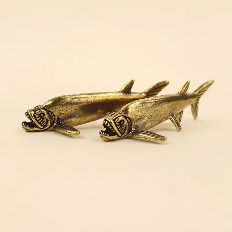 Messing-Fisch-Tierfiguren, Miniaturen, Tischdekoration, Heimdekoration, Handwerkszubehör, Vintage-Statue, Sammlerstück, Geschenk – Detail 3