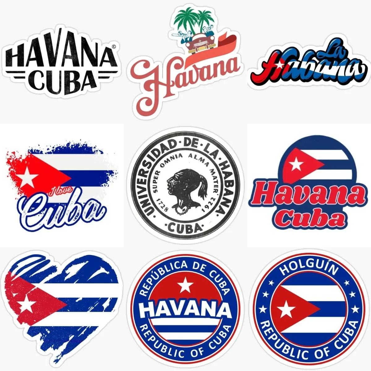 

Cuba Flag Creative Badge Sticker for Decorate Bumper Truck Car Window Fridge Table Motorcycle Off-road Helmet Decal Accessories