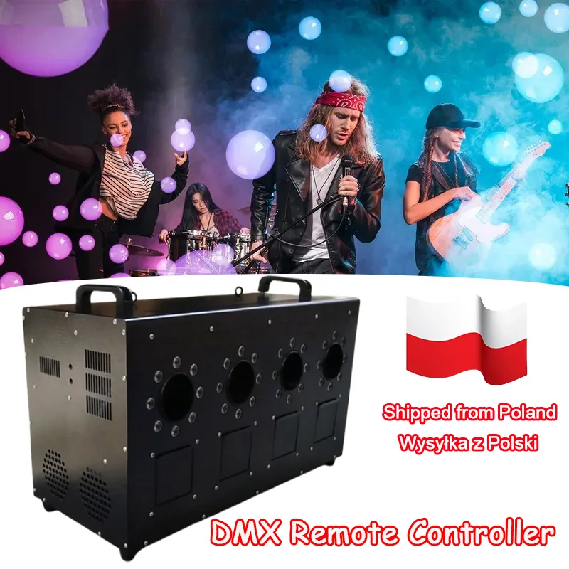 

3000W 4 Holes LED Smoke Bubbles Machine RGBW DMX Remote Control 1500W Double Holes Stage Wedding Bubble Spray Equipment for DJ