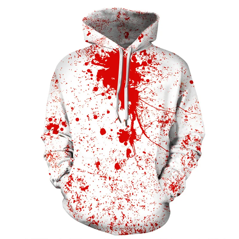 

Men's Cool 3D Street Trend Crime Scene Primitive Pattern Hoodie Top Large Loose Crew Neck Long Sleeve Sweatshirt Clothing