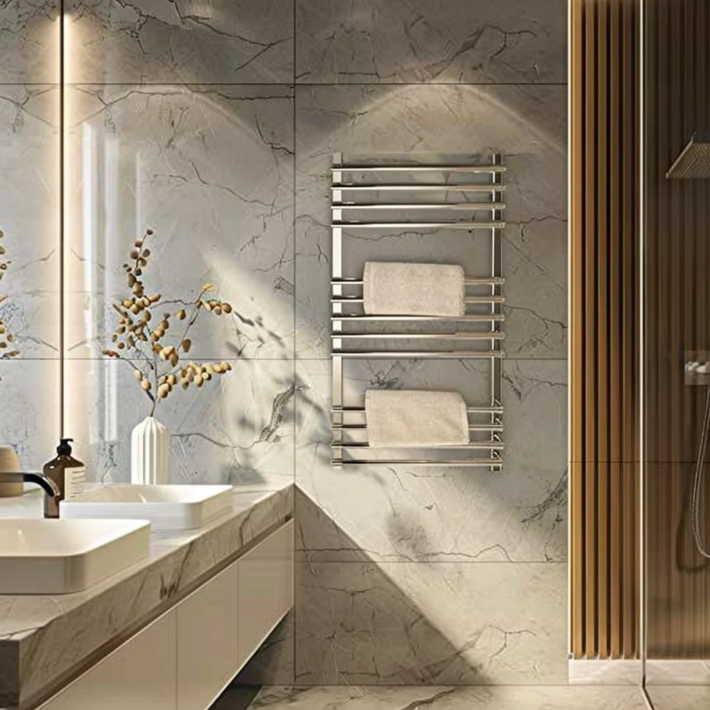 

Электрическая металлическая вешалка для полотенец с подогревом, обогреватель для горячих полотенец, радиатор для ванной комнаты, спальни, тренажерного зала, удобный электрический полотенцесушитель, радиатор