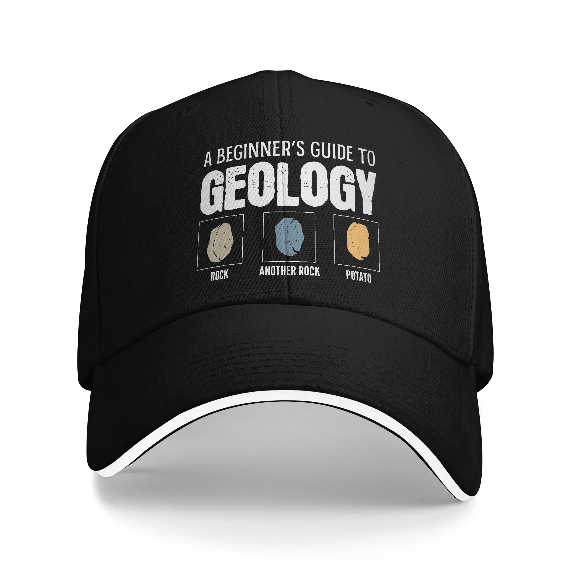 A Beginner Guide To Geology Funny Sandwich Baseball Cap Casual Adjustable Fit Rock Potato Sun Cap Men Women Gift Adult Hats