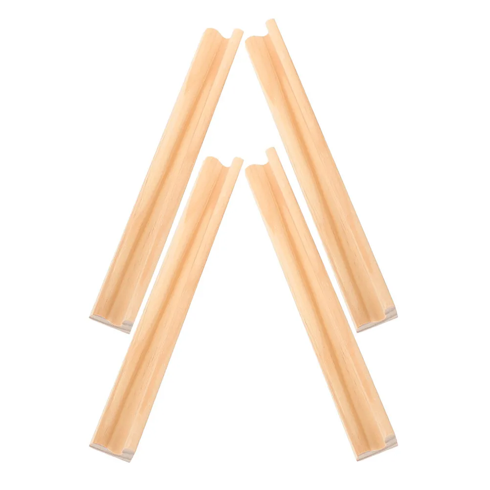 

4Pcs Wooden Domino Holder Natural Oblique Angle Display Stand for Domino Tiles Game Accessories Desktop Organizer
