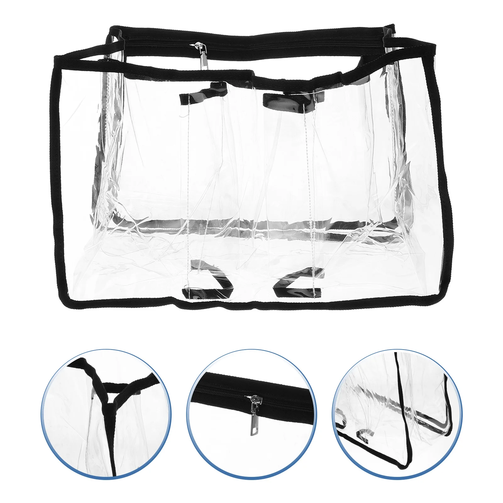 Beach Bag Thickened PVC Material Organizer Divided Compartments Lightweight Foldable Clear Travel Makeup Bag