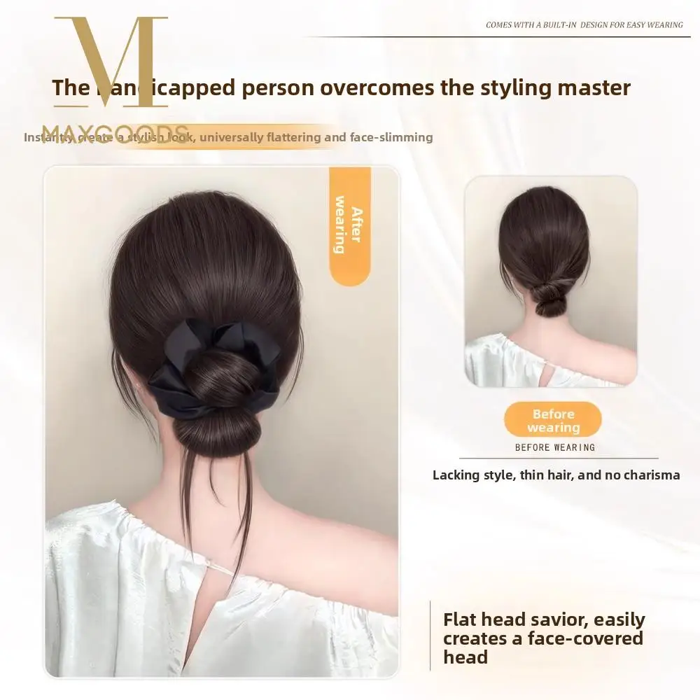 

Новый синтетический пучок для волос, зажим для волос с резинкой для волос, пушистый парик с головой булочки, коричневый парик, заколка для волос, аксессуары для волос