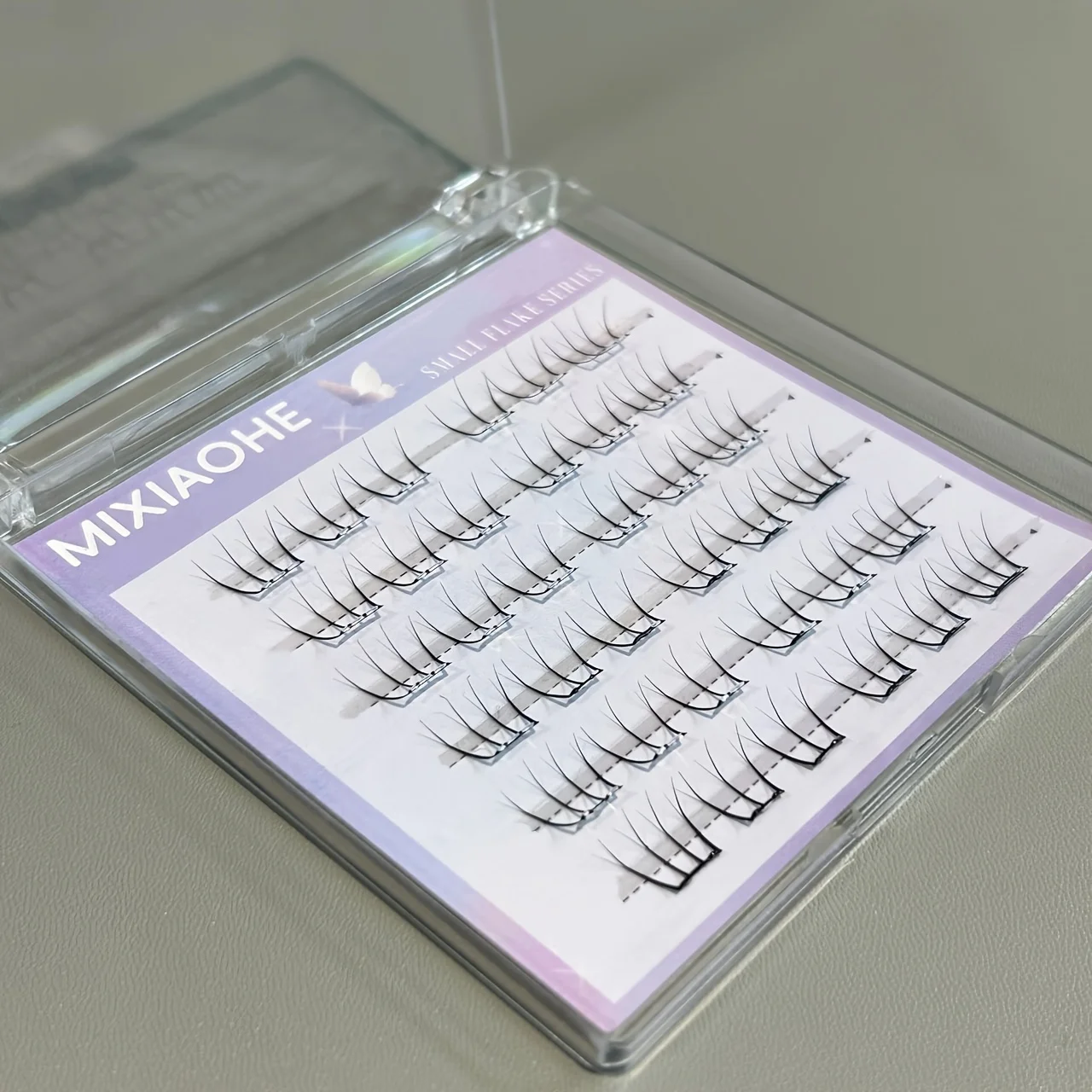 Mixiaohe Short Small Pear Blossom Baby Curved Glue-Free False Eyelashes 100 Clusters Beginner-Friendly Japanese and Korean Style C-Curved Natural Segmented False Eyelashes