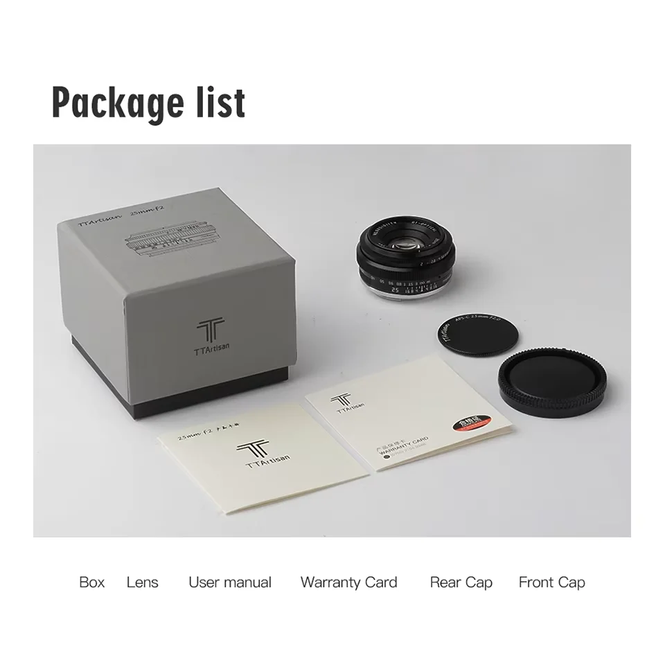 عدسة كاميرا TTAartisan 25 ملم F2.0 MF APS-C لكاميرات Sony E Fuji XF Nikon Z M43 Mount