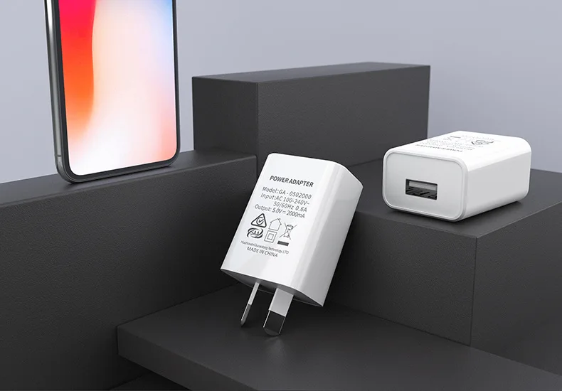 Australian Adapter 5V 1A 2A Fast Charging SAA Plug Mini USB Travel Wall Charger SAA Certified for Xiaomi Huawei Phone Charge