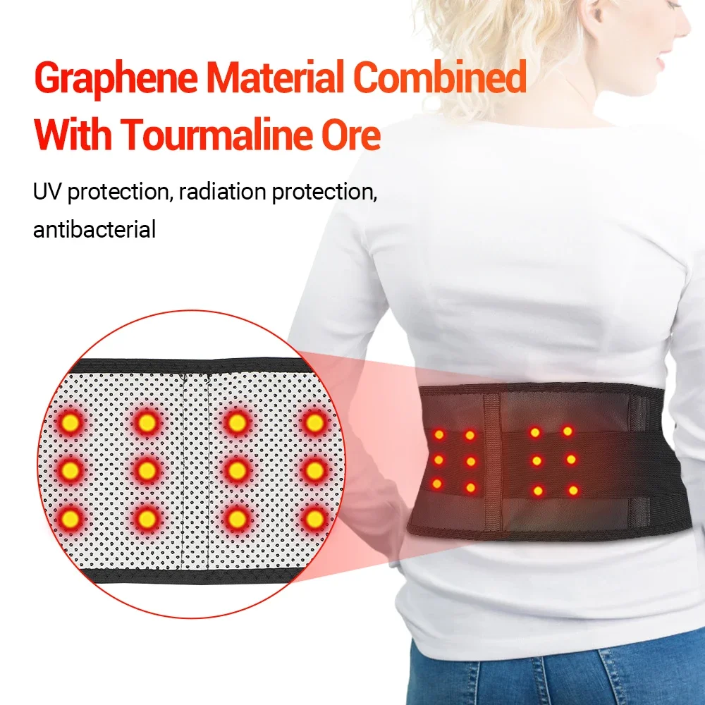 Supporto per cintura in grafene regolabile supporto per cintura lombare tormalina cintura magnetica autoriscaldante in vita e fascia addominale