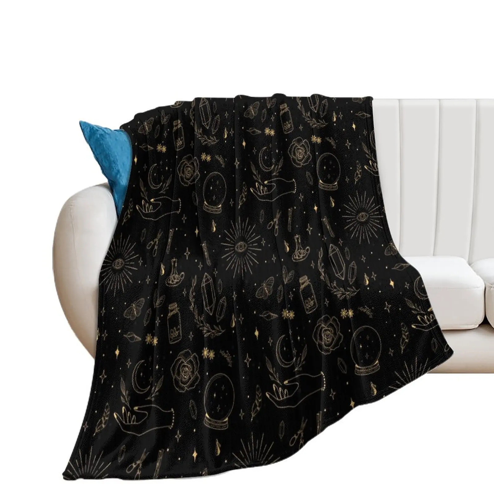 High Vibe Witchy Things (Black) Throw Blanket Travel Blankets For Bed Fashion Sofas Blankets