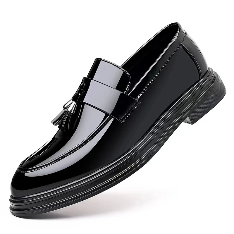 Fotwear Men Leather Shoes Slip On Office MensFormal Shoes Wedding Party Men Tassel Dress ShoesBreathable Driving Lazy Oxfords