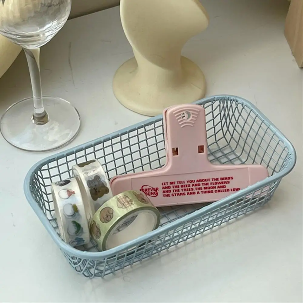 Metal Storage Basket Ins Style Makeup Tools Photocards Data Cable Desktop Sundries Organizer Candy Color Vintage Home Decoration