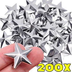 10-200PCS Metal Star Rock Punk Rivets Silver DIY Clothes Shoes Bags Studs Spikes Sewing Buttons Leather Decorations 7/10/15/20mm