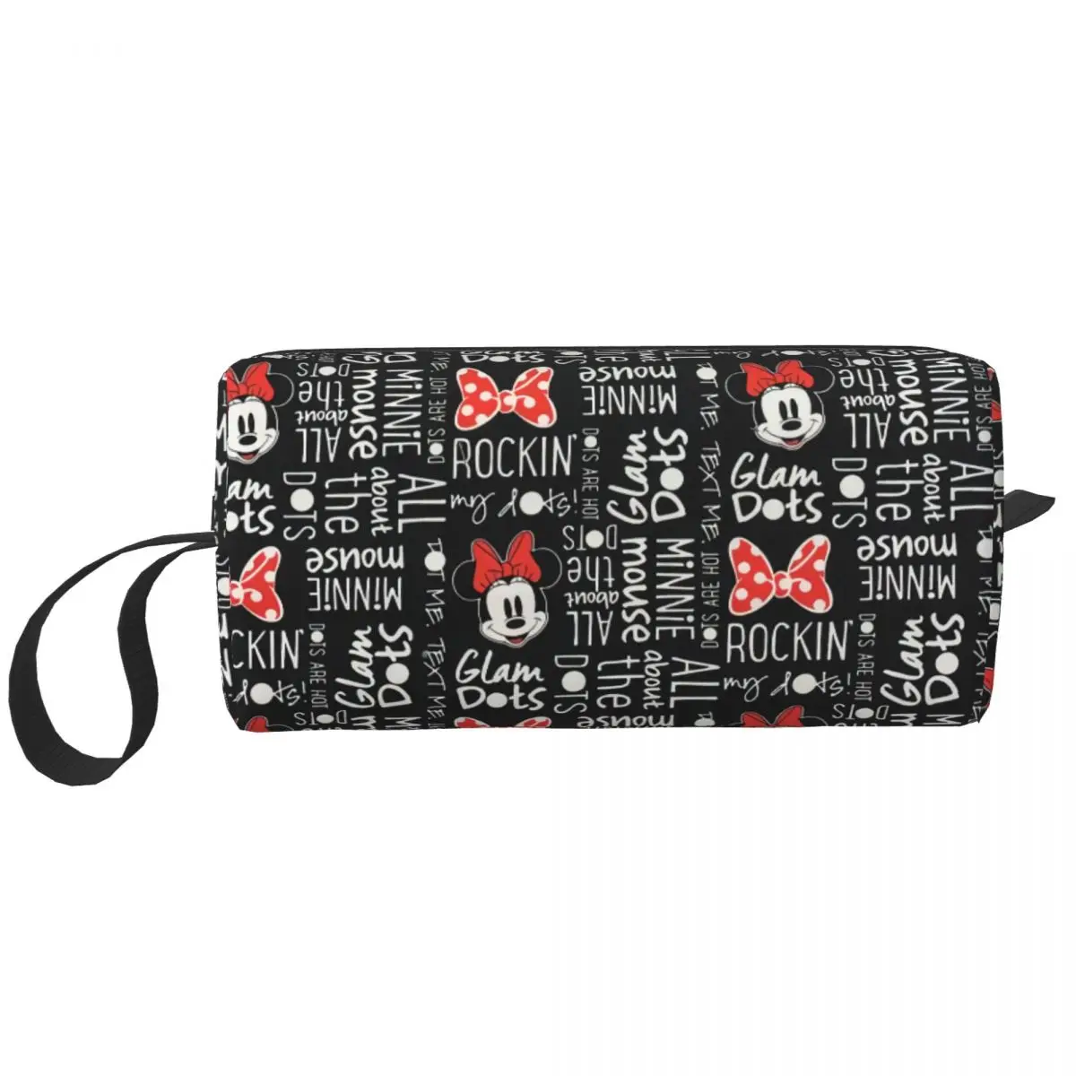 Custom Mickey Mouse Minnie Bows Anime Makeup Bag for Women Travel Cosmetic Organizer Kawaii Storage Toiletry Bags