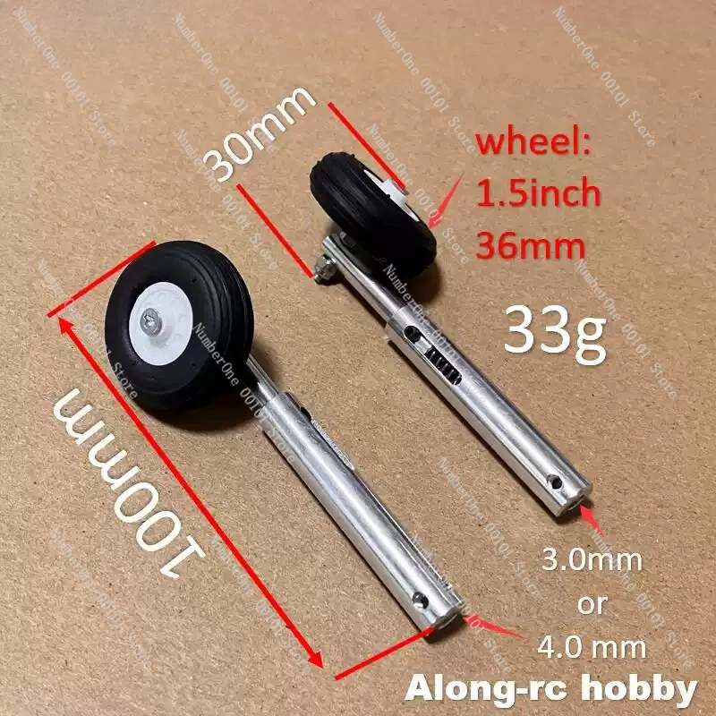 36mm PU Wheels H:100mm Lightweight Aluminum Alloy Anti-Vibration Landing Gears D3/4 for Retractable LG RC Airplane Models Parts