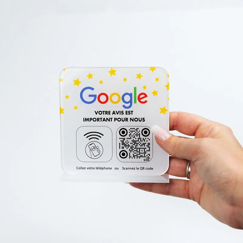 Custom Google Review QR Code Sign Acrylic Social Media Plate Google NFC Scan Code Google Review Card Promote Your Business