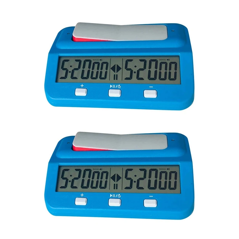 

2X Chess Basic Digital Chess Clock And Game Timer, Accurate Digital Portable Clock, Digital Watch Timer (Blue)