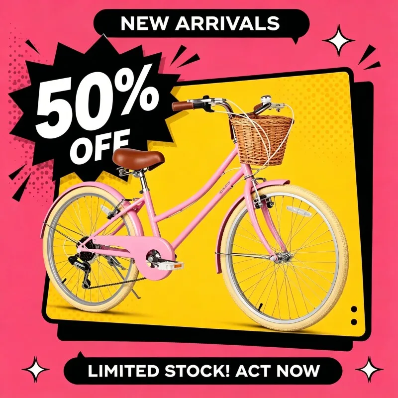 

Glerc 20/24/26 Inch 6 Speed Beach Cruiser Bike Hybrid City Bicycle Girls Youth Kids Bike For Over 6 Years Old Missy Cycling Bike