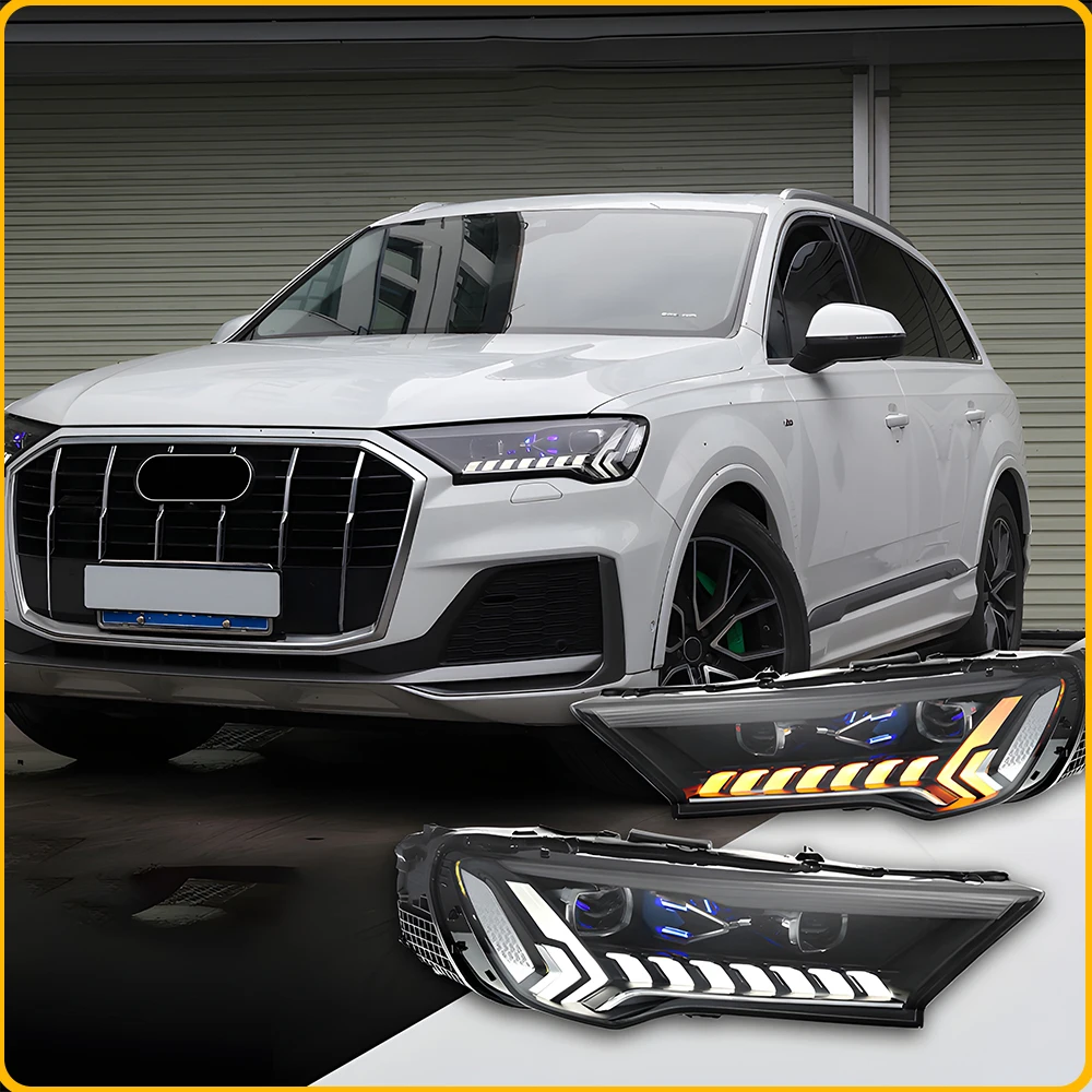 

LED Projector Lens Car Front Lamps For Audi Q7 4M 2016-2022 Auto Upgrade 22 Style Laser Headlights Assembly Plug and Play Tool