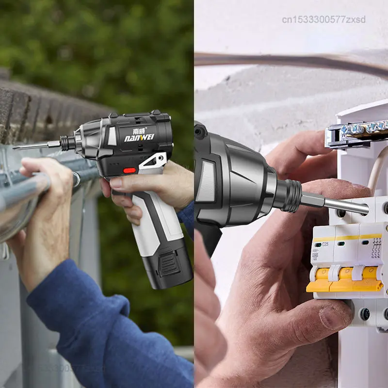 Zestaw bezszczotkowy bezszczotkowy litowo-elektryczna wiertarka udarowa bezprzewodowy zestaw z wkrętarką elektryczną USB do naprawy wkrętaków