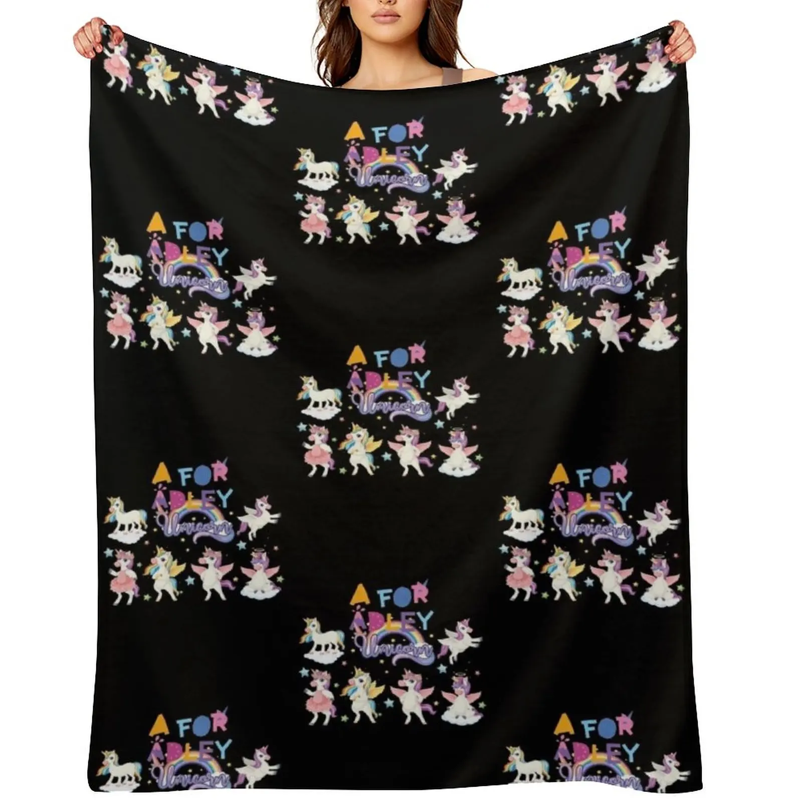 

kawai girl a for adley unicorns Throw Blanket for winter Plush for sofa Blankets Sofas Of Decoration Blankets