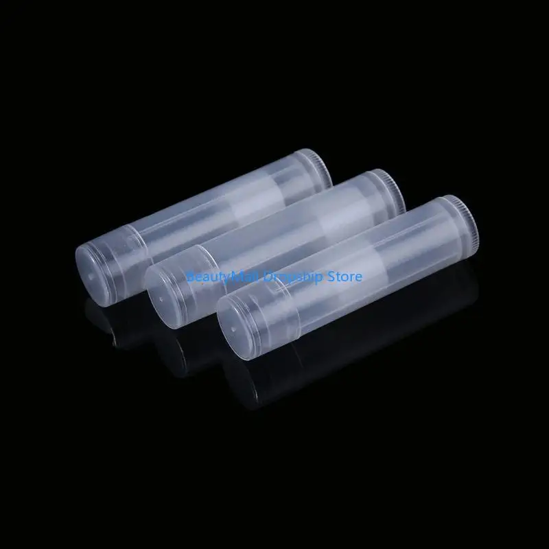 40JD 50PCS 5ML เครื่องสำอางค์ Empty Chapstick ลิปกลอสลิปสติกบาล์ม + คอนเทนเนอร์หมวก