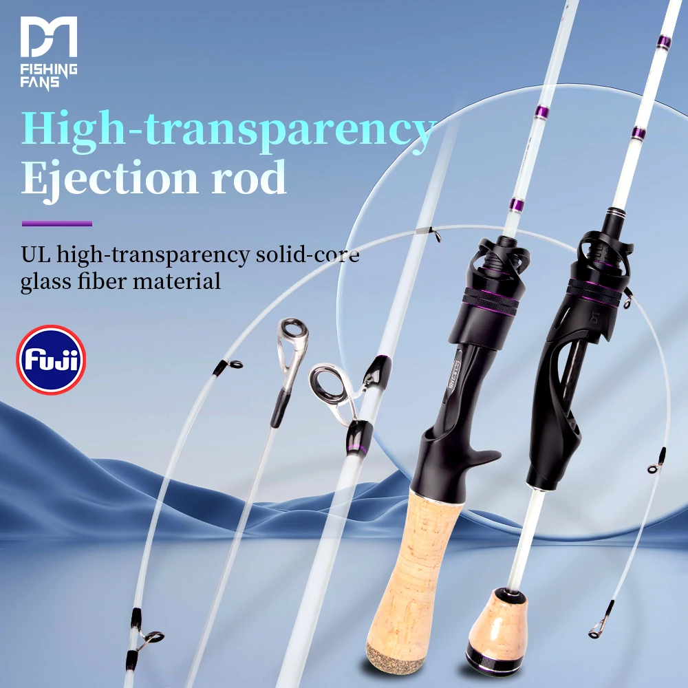 

FISHINGFANS QINGXIU CLEAR FIBERGLASS BLANK 4'5'' UL POWER EJECT POLE 1-6g FUJI O GUIDE RATTLE REEL SEAT ULTRALIGHT FISHING ROD