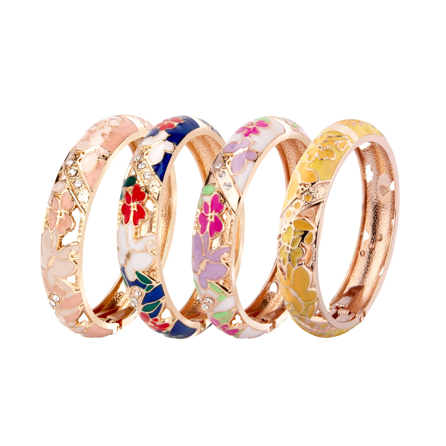Enamel Bracelets For Women Bangle On Hand Floral Cloisonne Butterfly India African Jewelry Women\'s Hand Bracelets Designer Gifts