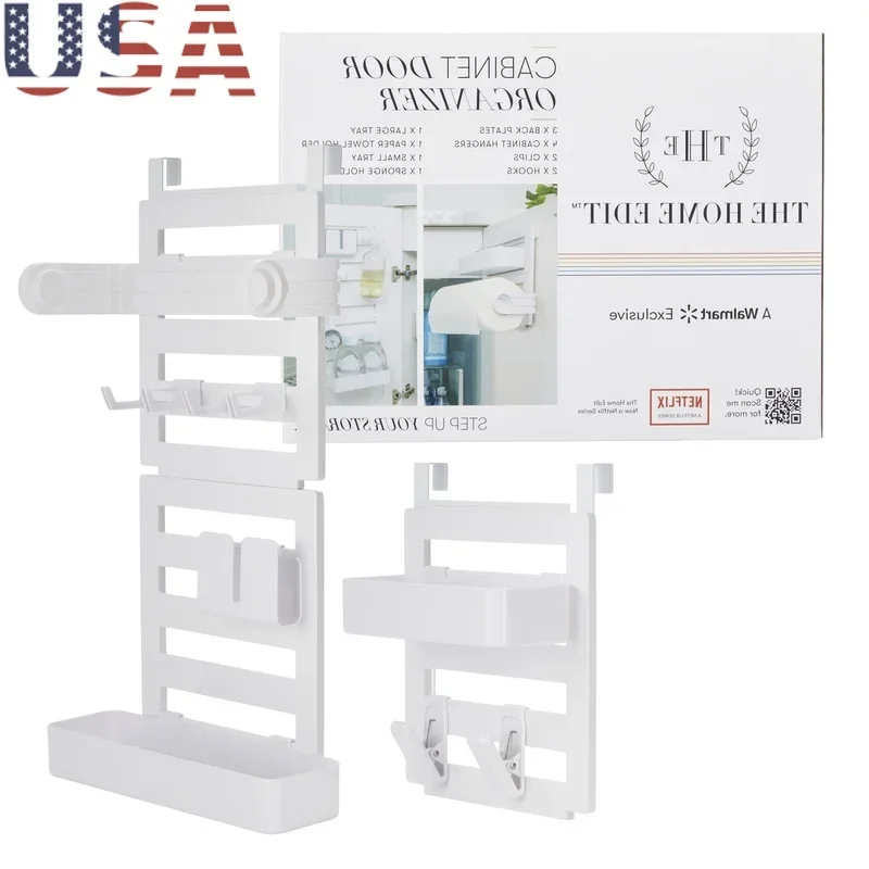 

Набор для организации под шкафом, 15 предметов, настраиваемое решение для хранения, чистящие средства, система легкого доступа с крючками, лотками и