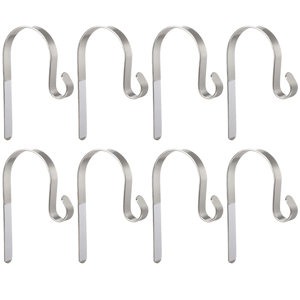 

8 Pcs Christmas Stocking Hook Hanger Black Fireplace Mantel Metal Practical Decor Supplies Holiday DIY nament Zinc Gifts Holder