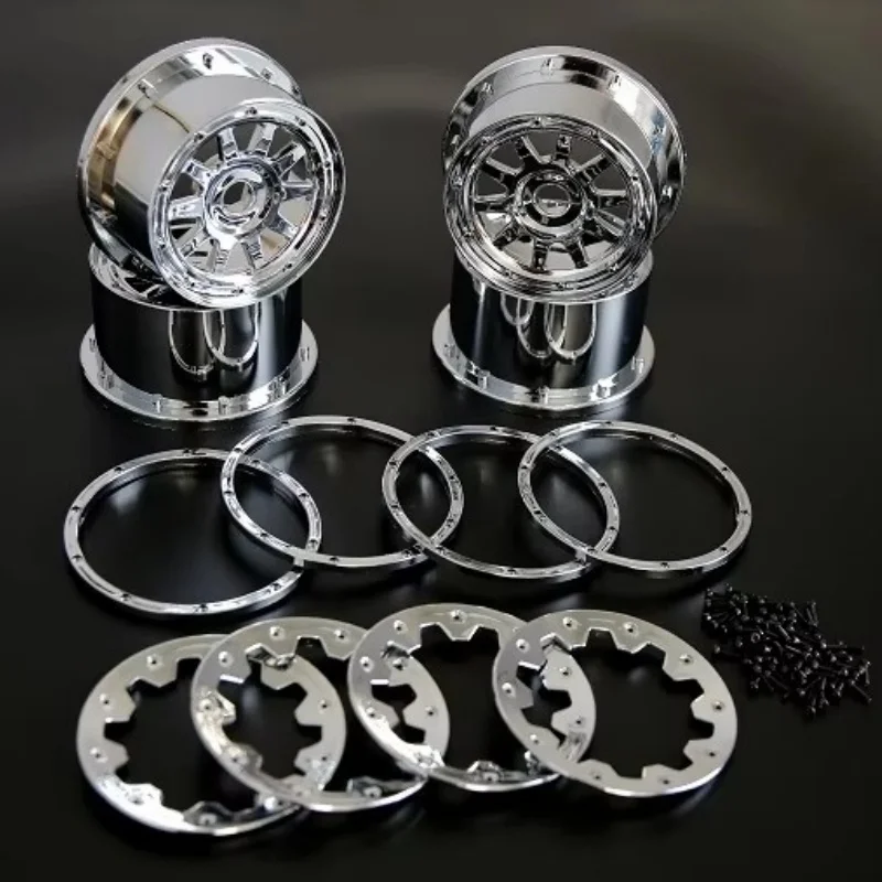 Chrome Wheel Set with Beadlock for 1/5 Baja 5B