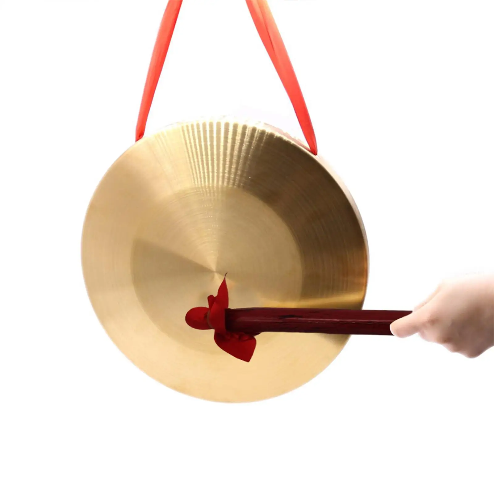 TRADITIONAL 6" BRASS CHINESE WIND GONG W/ BEATER HAND COPPER GONG CYMBALS