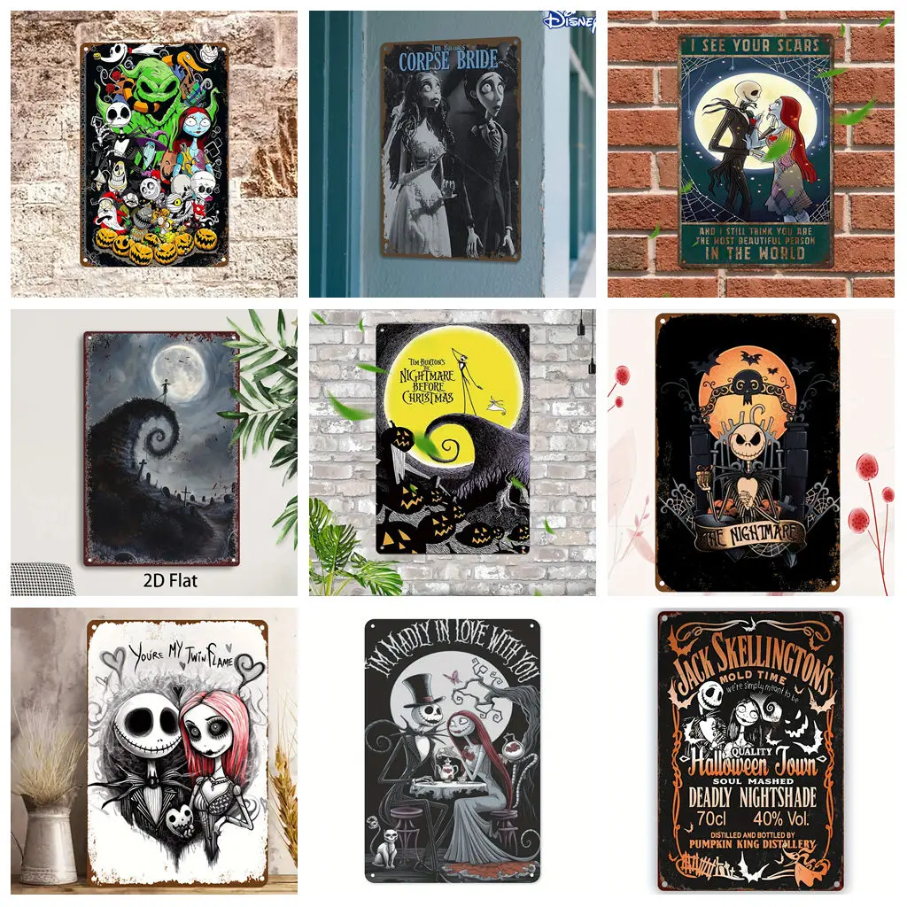 

Miniso The Nightmare Before Dark Metal Signs wall decor Tin Signs Captain Metal Poster Decor for Bar Pub Club Wall Decoration