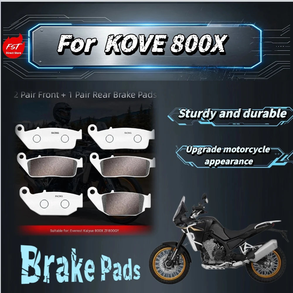 For KOVE 800X Carbon‑Copper Based Brake Pads Anti‑Abrasion Stable Braking Low‑Noise Disc Brake Shoes Mod Accessories