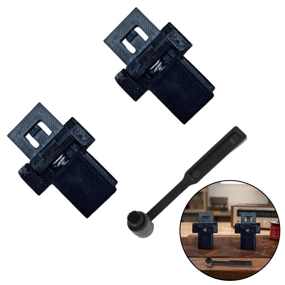Turntable Dust Cover Hinges Set for Mustang Compatible with For Ion Turntables Includes 2 Hinges and 1 Cleaning Brush
