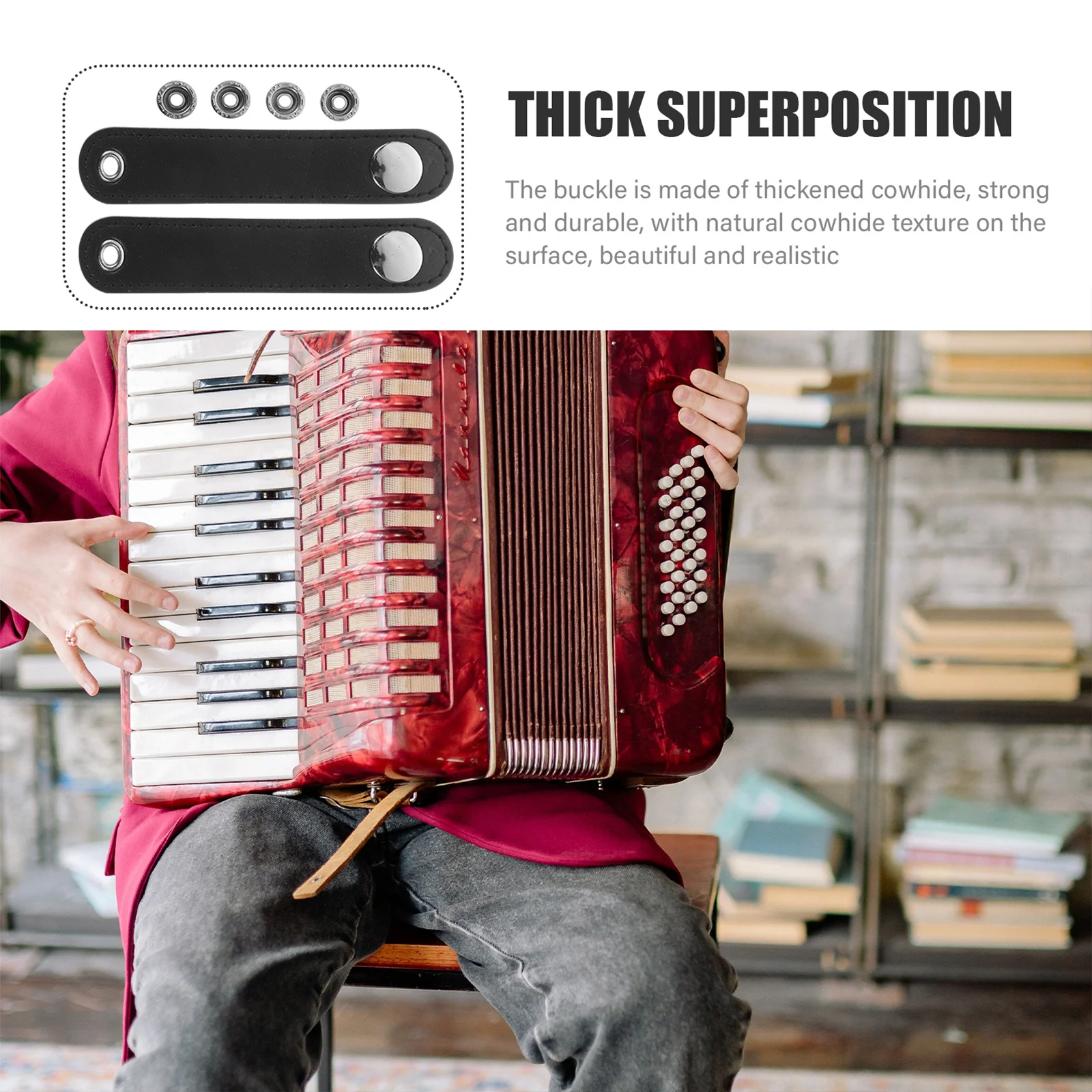 

1 Set Universal Double Layer Accordion Bellows Buckle Belt Replacement Accessories Durable Firm Long Lasting Easy Carry