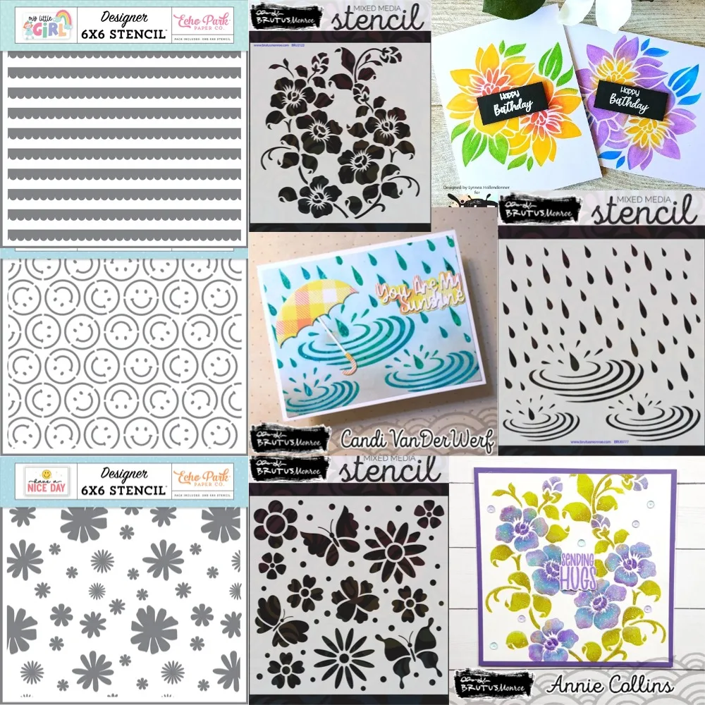 

2025 new Stencils Pattern Graffiti Drawing Tool Spray Painting Template DIY Raindrop and Mosaic Window Scrapbooking Decoration