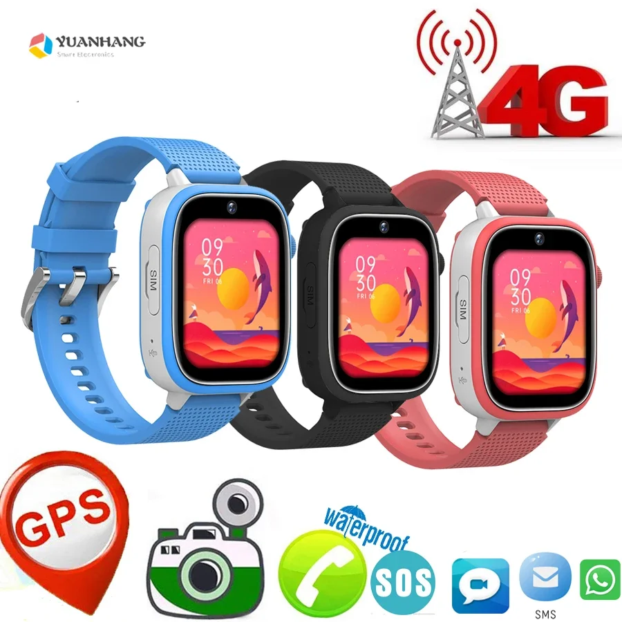 Android WhatsApp Smart 4G Video Voice SOS Call Camera Watch GPS WIFI Trace Locate SIM Card Phone Smartwatch for Student Child