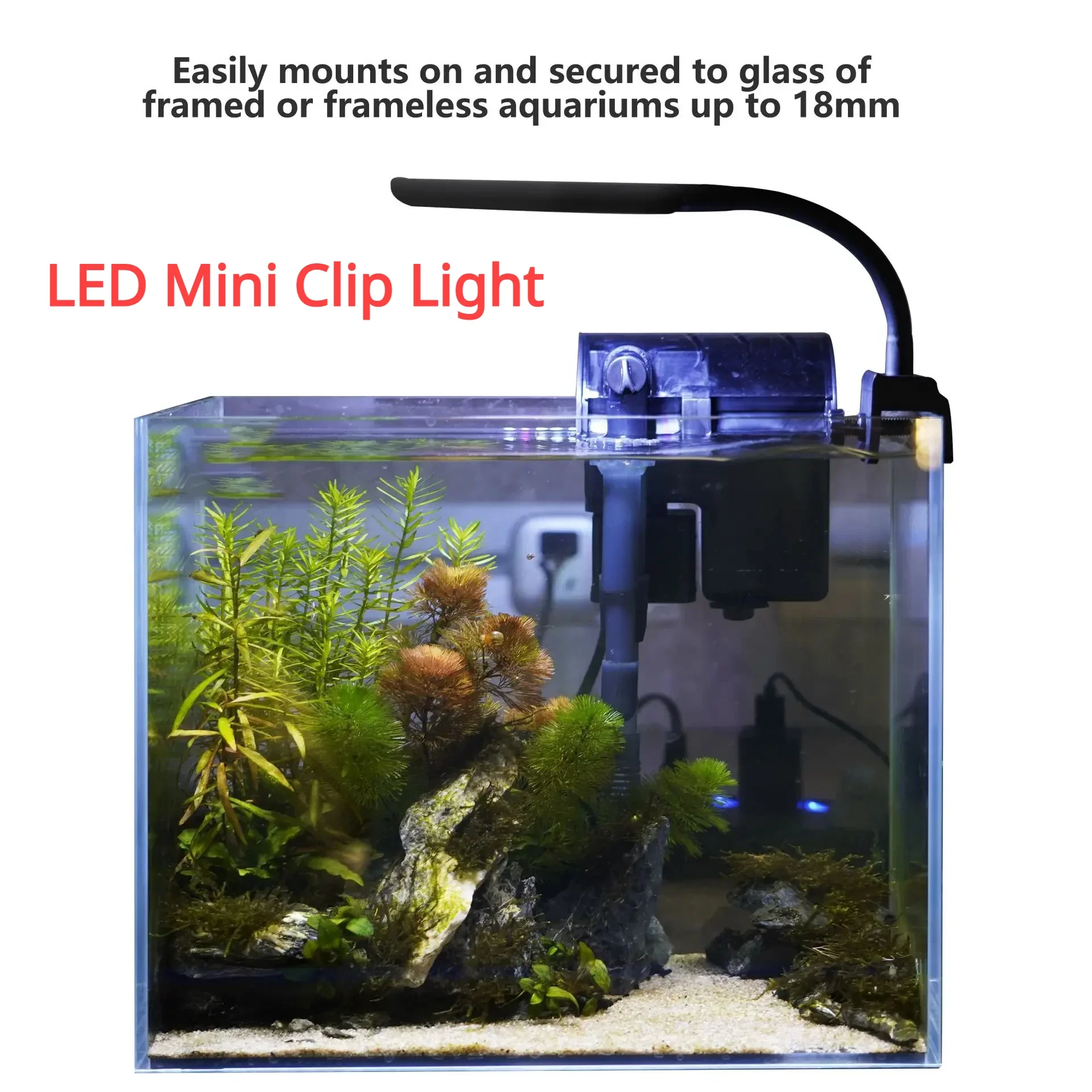 

Four Color Aquarium Light Full Spectrum Led Clip-on Waterproof Aquarium Light Fish Tank Decoration Accessories Fishbowl Supplies