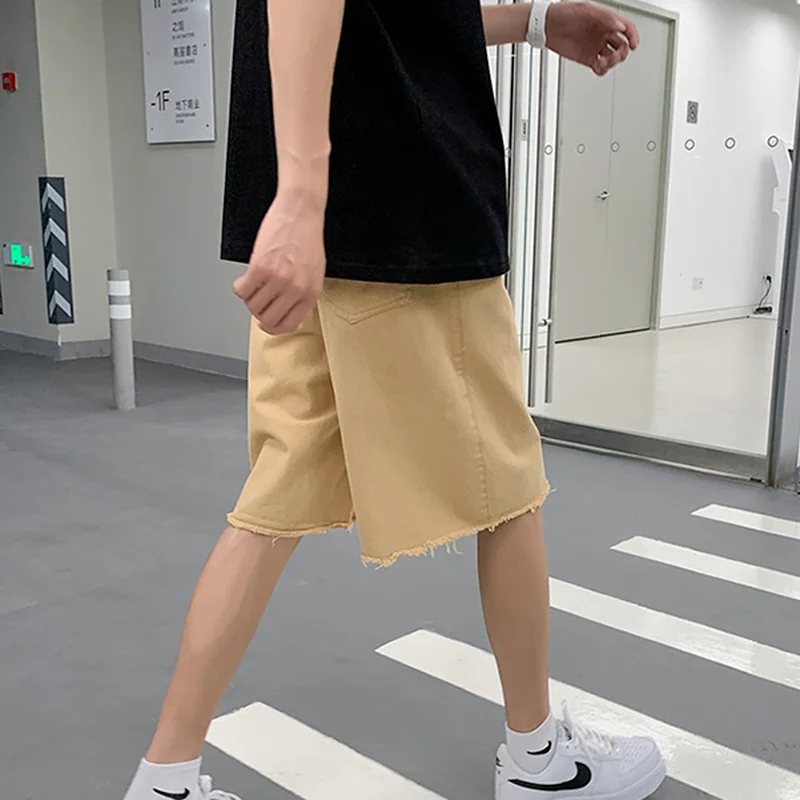 Men Casual Shorts Ins Loose All-match Students Summer New Popular Handsome Bottoms Harajuku Korean Style Fashion Pockets Design