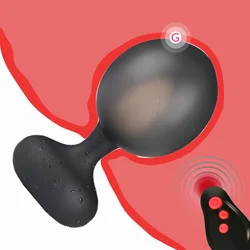 Automatic Inflatable Anal Vibrator Body-Safe Silicone Prostate Massager With Remote Control Thumping Vibrating Butt Plug Sex Toy