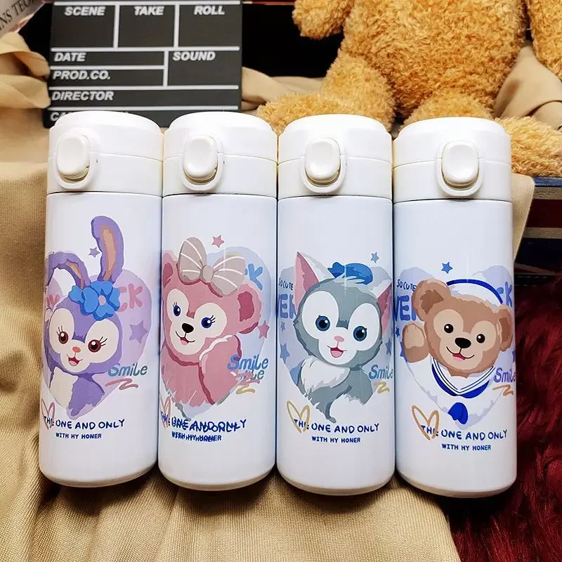 New ShellieMay Gelatoni thermos cup Disney cartoon animation StellaLou Bear Duffy couple cup pop-up lid student cup wholesale