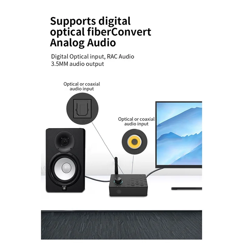 Leading-HIFI 5.4 Bluetooth-Empfänger Digital zu Analog Digital zu Analog Fernbedienung Konverter Adapter