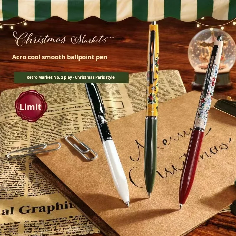 

New Pilot Acro Smooth Ballpoint Pen Retro Market Second Edition Christmas Paris Style 0.5mm Retractable Oil Pen Limited Edition